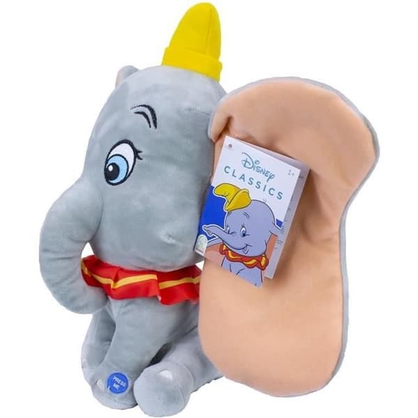 Djurplyschleksak för baby Dumbo 32 cm med ljudeffekt, Disney elefantbarnleksak