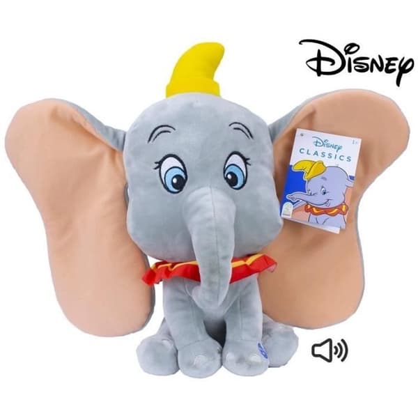 Djurplyschleksak för baby Dumbo 32 cm med ljudeffekt, Disney elefantbarnleksak
