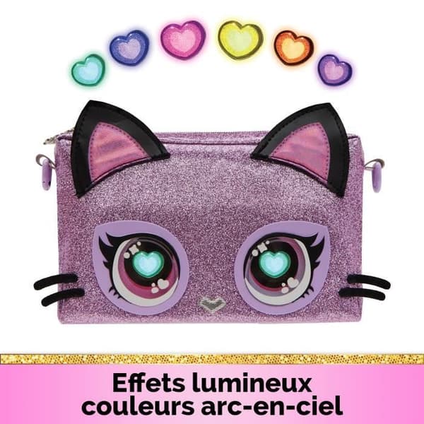 PURSE PETS - Kattungepåse - Rosa glitter - Ljusfunktion - Batterier medföljer