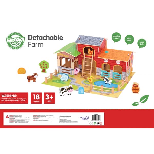 WOOPIE GREEN Mega Odla Djurfigurer Stall Ladugård Hönshus 18 st.