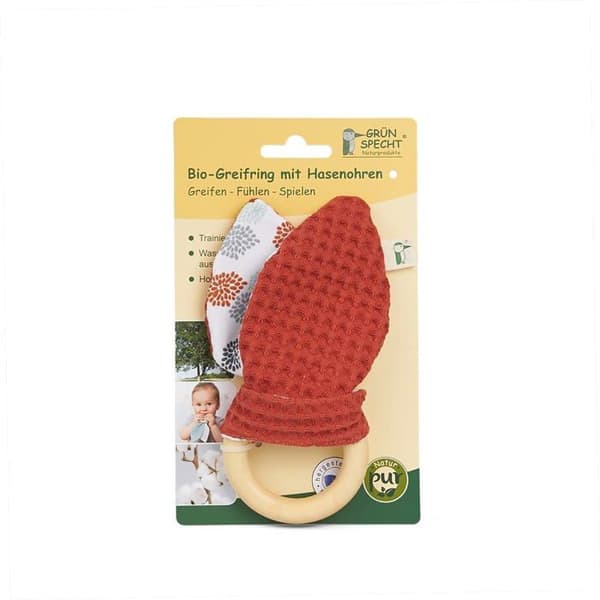 Peluche Grünspecht - 696-V2 - GRUNSPECHT Greppring i ekologisk material med kaninöron