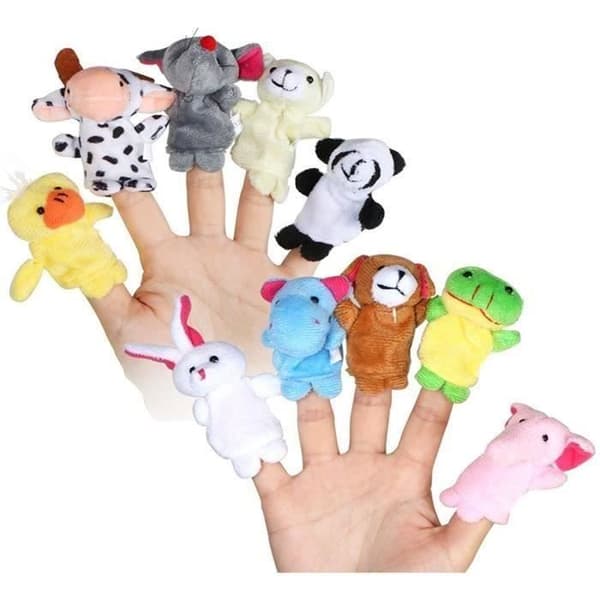 10 st Diverse djurfingerdockor plysch mjuka leksaker för barn Baby minidockor P02097