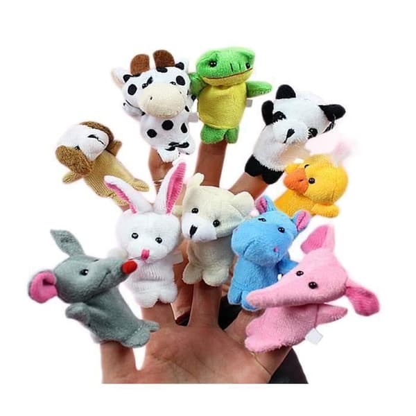 10 st Diverse djurfingerdockor plysch mjuka leksaker för barn Baby minidockor P02097