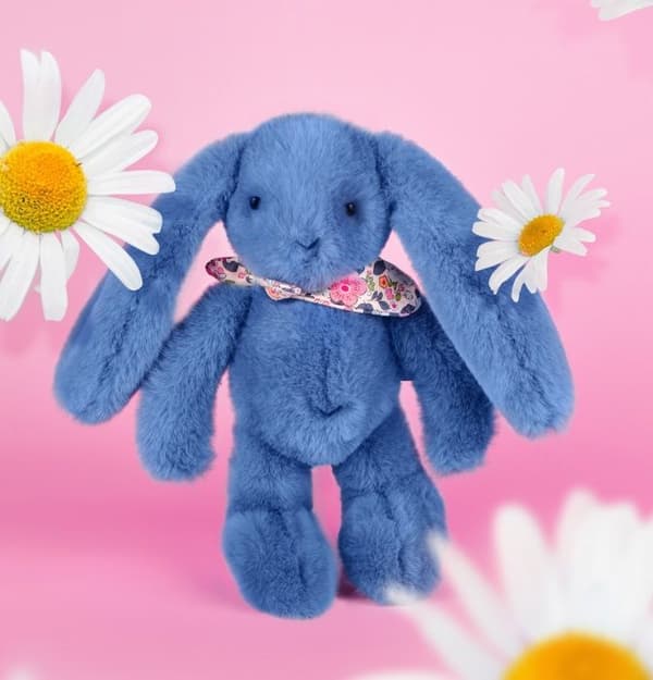 Doudou och Kompani - Kramdjur Kanin Fleurette blå 25 cm