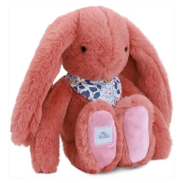 Doudou och Compagnie - Plyschkanin Fleurette terracotta 25 cm