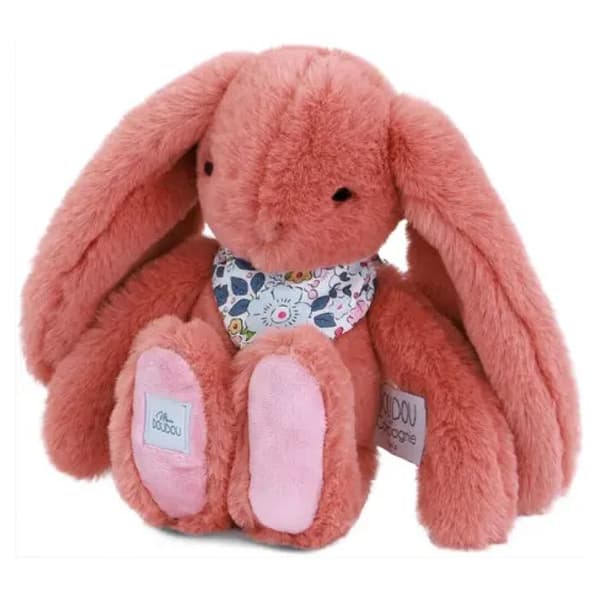 Doudou och Compagnie - Plyschkanin Fleurette terracotta 25 cm