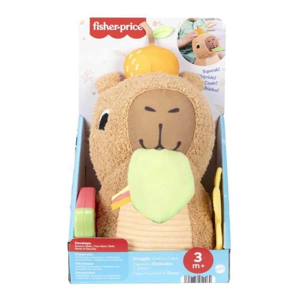 Fisher-Price Mon Capybara Câlins - Nalle med Bitleksak och Rassel - Från 3 månader - HYR54