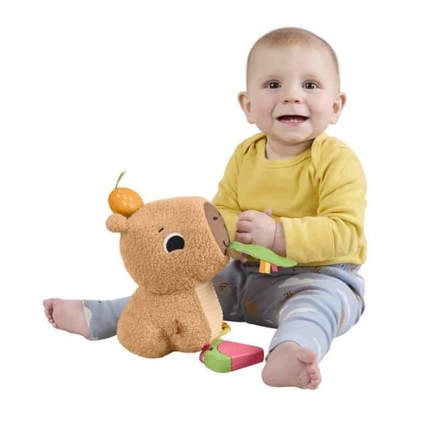Fisher-Price Mon Capybara Câlins - Nalle med Bitleksak och Rassel - Från 3 månader - HYR54