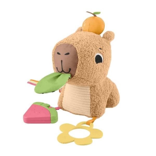 Fisher-Price Mon Capybara Câlins - Nalle med Bitleksak och Rassel - Från 3 månader - HYR54