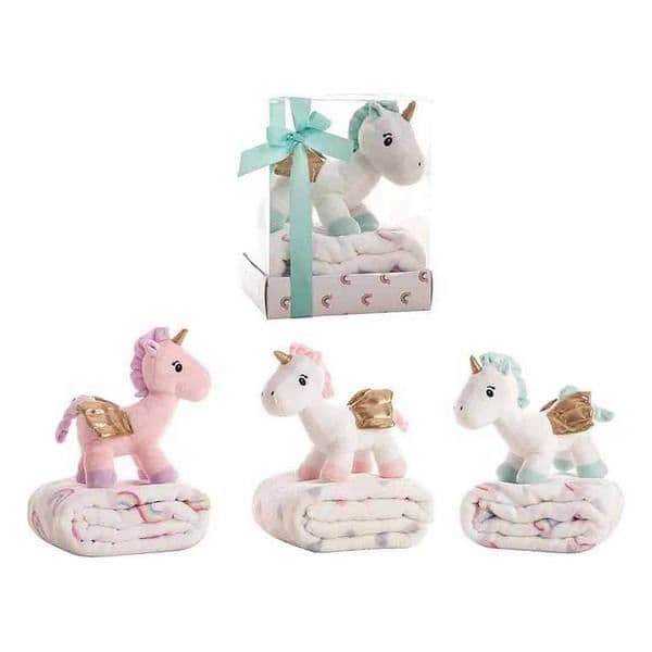 Unicron Unicorn plyschleksak för barn - XYZ - 26 cm - Filt ingår