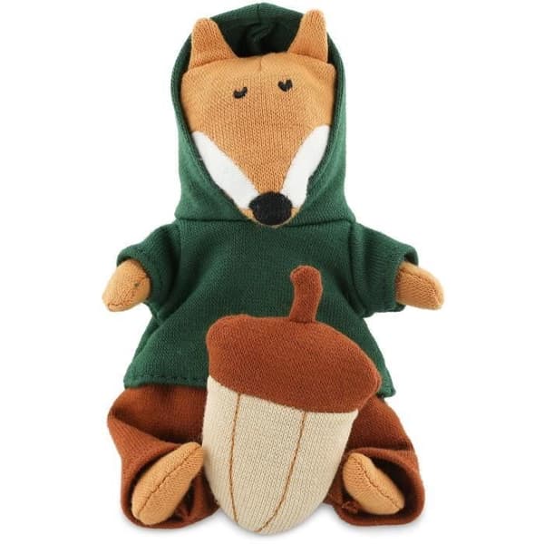 Plyschleksak - TRIXIE - Trixie Puppet World S knufeldier Mr. Fox - 13 cm - Blandat - Grönt och beige