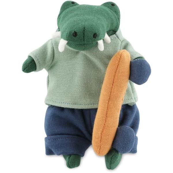 Trixie Puppet World S Mr. Crocodile mjukis - 13 cm - Blå, Orange, Grön