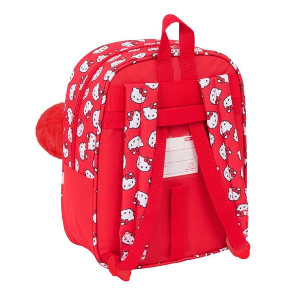 Skolryggsäck Hello Kitty Iconic Vit Röd 22 x 27 x 10 cm
