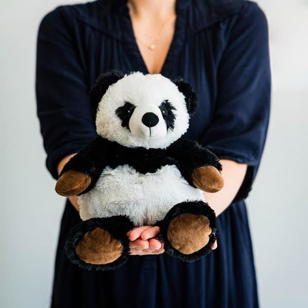 Bouillotte - Soframar - Mysig Plysch Panda - 30 cm - För Bebis - Mikrovågsugnssäker
