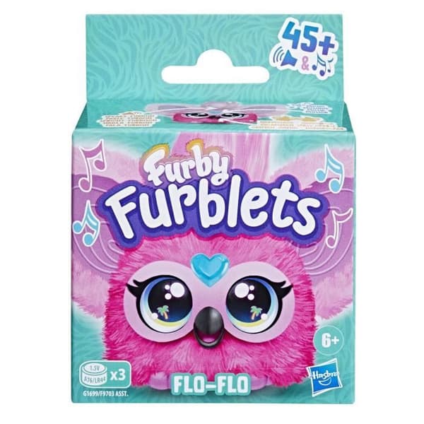Furby Furblets Flo-Flo, Mini elektronisk mjukisdjur för tjejer och killar, över 45 ljud, från 6 år, Hasbro