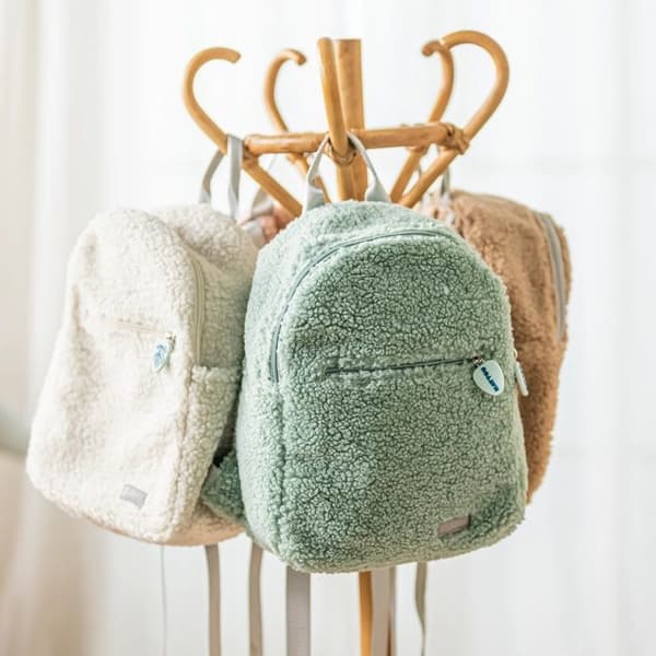 Barnryggsäck - Nattou - Grön Teddy - 28x23x14 cm - 12 månader - Bekväm och funktionell
