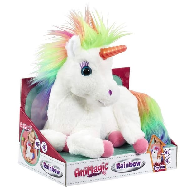 Animagic Rainbow Min Glödande Enhörningsmaskot