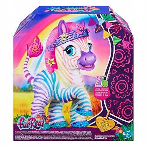 ÆGTE PELS MIN REGNBUE ZEBRA ZENYA MIN REGNBUE ZEBRA INTERAKTIV MASKOT