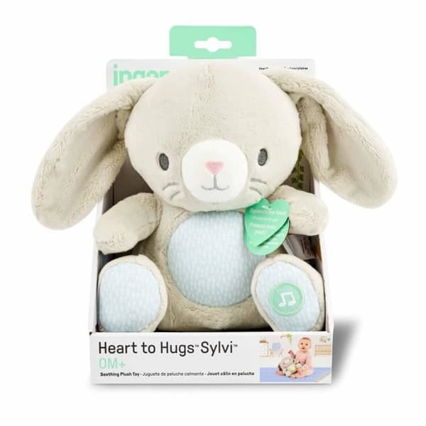 INGENUITY Doudou baby rabbit Sylvi, mjukisdjur, lugnande melodier och vibrationer, ljus, nyföddpresent