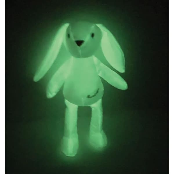 JEMINI Luminou Vit kanin Naturligt självlysande mjukis som fungerar utan batteri +/- 20 cm