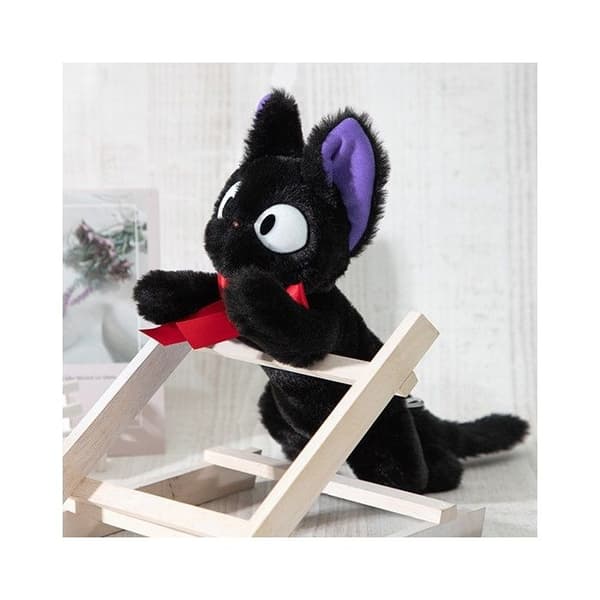 Plyschleksak - KIKI DEN LILLA HÄXAN - Liggande Jiji - 20x10x46cm - Svart - För barn