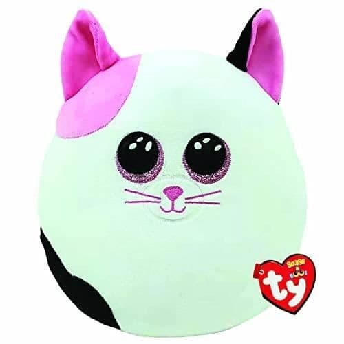 TY Squish A Boos Muffin the Cat Cushion 40cm - Vit-Svart - Lyxig mikrofiber