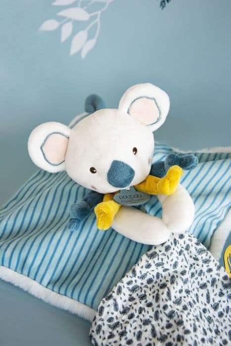 Koalatäcken - Platt - Blå - 25 cm - Yoca the Koala - Doudou et Compagnie