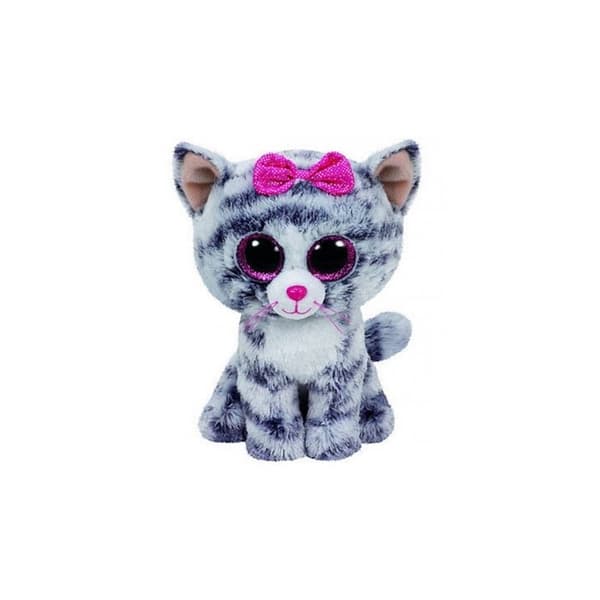 TY Plush TY37075 Beanie Boo's medium Kiki the cat - Grå och Rosa - 23 cm - Interiör - Blandat
