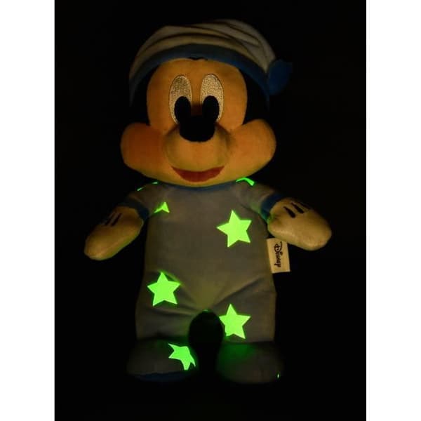 Peluche Disney Mickey Fosforescerande - 25 x 13 x 13 cm - Ljusavtryck - Blå