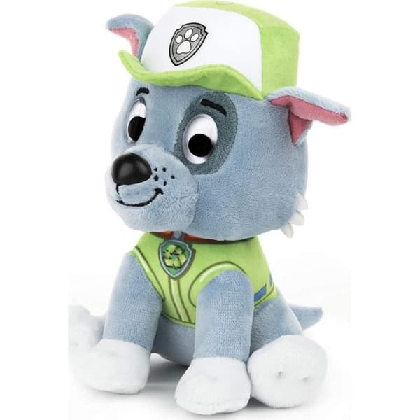 PAW PATROL - PLUSH 15 CM ROCKY Paw Patrol Gund - 6058442 - mjuk och tvättbar plyschleksak från 12 månader