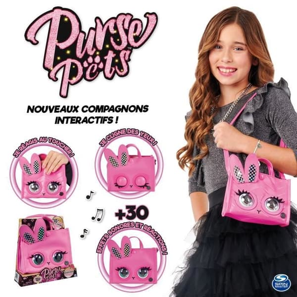 Purse Pets - Rabbit Tote Bag - Interaktiv väska (blinkar, sjunger...)