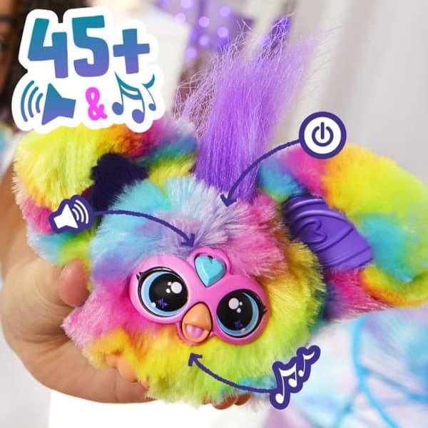 Furby Furblets Ray-Vee Electro, mini elektronisk plyschleksak för flickor och pojkar från 6 år och uppåt