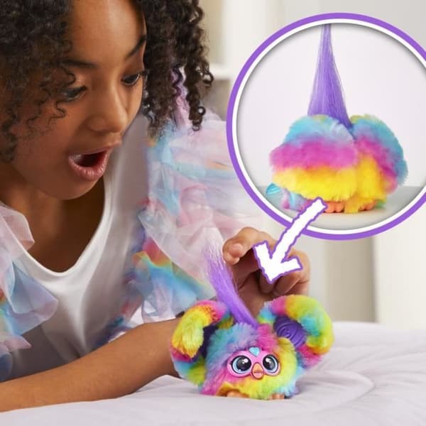 Furby Furblets Ray-Vee Electro, mini elektronisk plyschleksak för flickor och pojkar från 6 år och uppåt