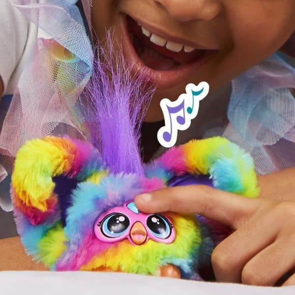 Furby Furblets Ray-Vee Electro, mini elektronisk plyschleksak för flickor och pojkar från 6 år och uppåt