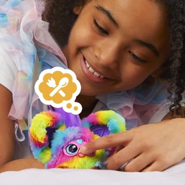 Furby Furblets Ray-Vee Electro, mini elektronisk plyschleksak för flickor och pojkar från 6 år och uppåt