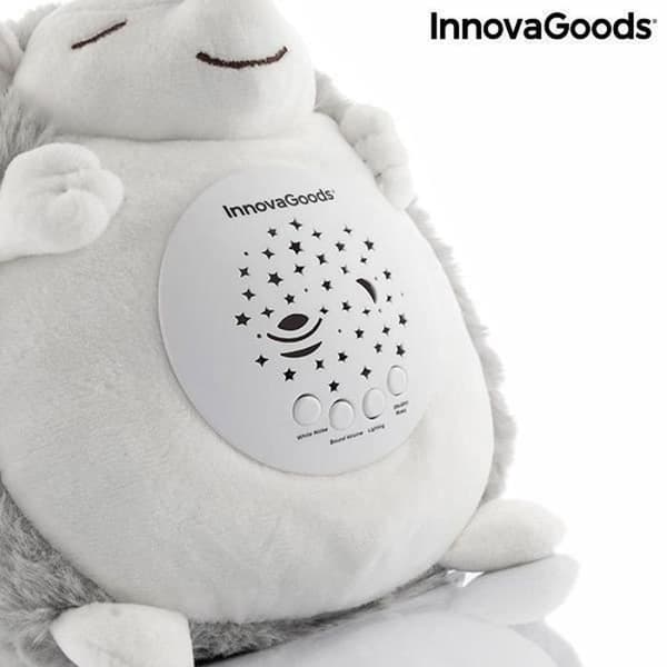 Hedgehog Plyschleksak med vitt brus och Spikey Night Light - InnovaGoods - Svart - One Size