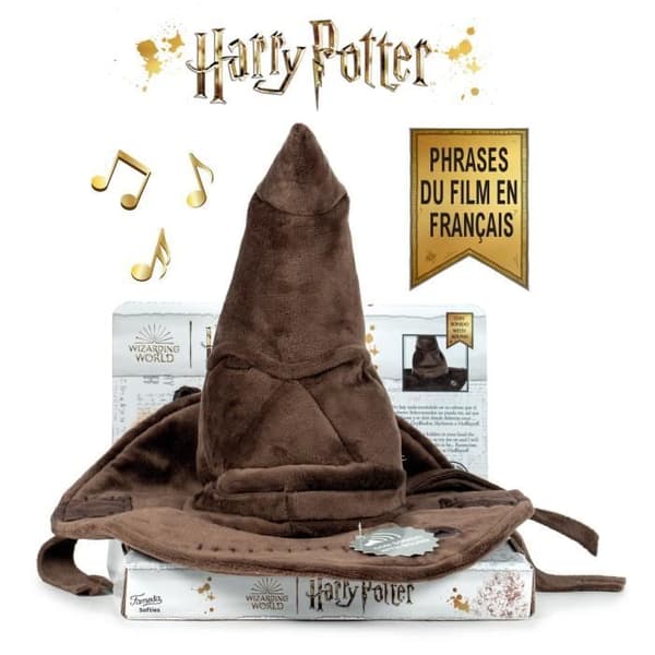 HARRY POTTER Sorteringsmössa 24 cm, elektronisk plyschleksak, talar med fransk röst, officiell licens, från 0 år, HRR17
