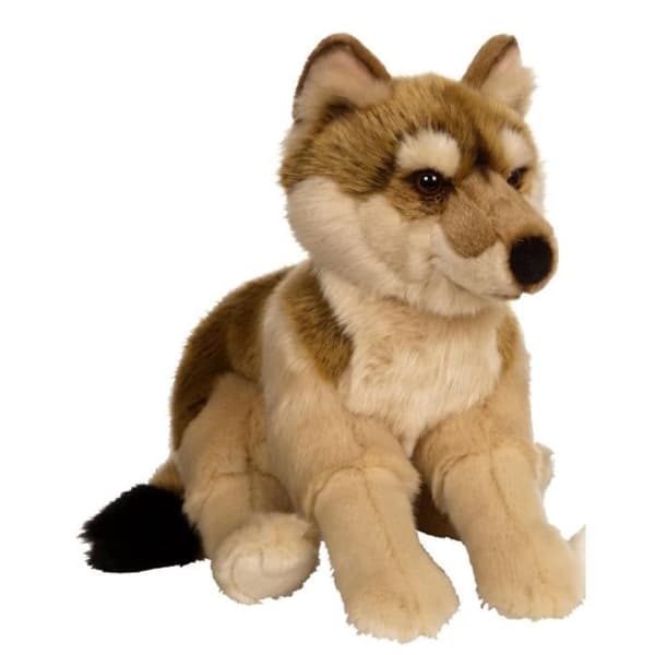 Plyschleksak - GIPSY - Liggande varg - 30 cm - Blandat - För barn