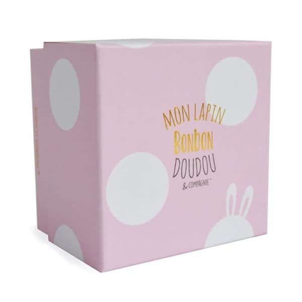 Candy Rabbit Plyschleksak - Doudou et Compagnie - Rosa 16cm - Mjuk och mjuk