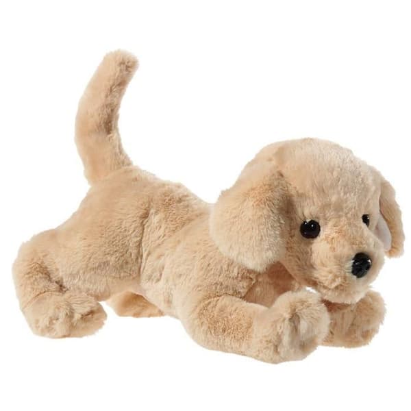 Plyschleksak - HEUNEC - Liggande Golden Retriever - Storlek 30 cm - Beige - Inredning
