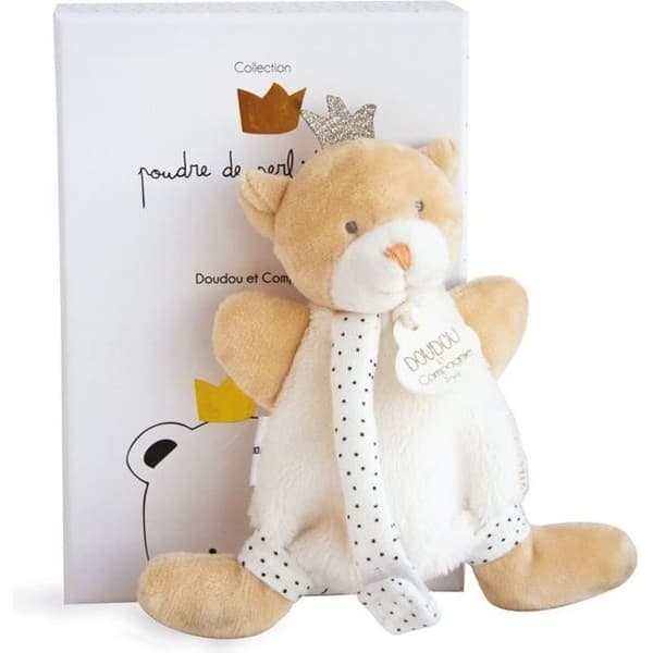 DOUDOU ET COMPAGNIE Ours petit roi - Gosleksak med nappklämma