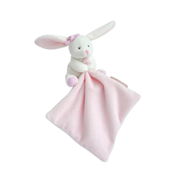 Doudou Kaninnäsduk - DOUDOU ET COMPAGNIE - Rosa - Flicka - Födelse - Plysch 10cm - Blommalåda