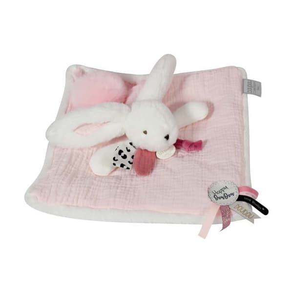 Doudou et Compagnie - Doudou Rabbit -25 cm - Vit/Rosa
