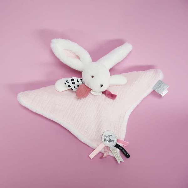 Doudou et Compagnie - Doudou Rabbit -25 cm - Vit/Rosa