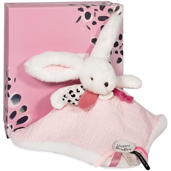 Doudou et Compagnie - Doudou Rabbit -25 cm - Vit/Rosa