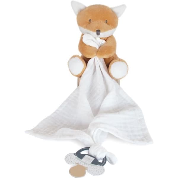 Doudou et Compagnie -UNICEF PANTIN MED DOUDOU nappklämma - räv - 12 cm - Orange - presentask - DC3786