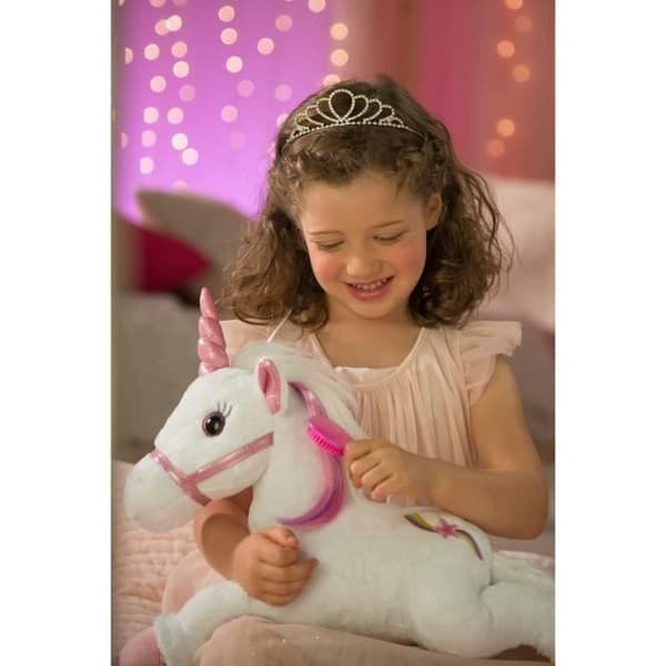 Gipsy Toys - Fairy and Luminous Lica Bella - Interactive Unicorn Plyschleksak - 35 cm - Vit - Rosa