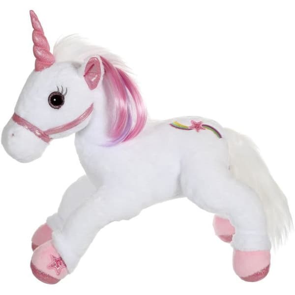 Gipsy Toys - Fairy and Luminous Lica Bella - Interactive Unicorn Plyschleksak - 35 cm - Vit - Rosa