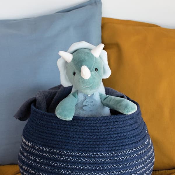 Täcken - BEAR STORY - Sweety Chou Dino Blue - För baby från födseln - Mjuk och lätt att hantera