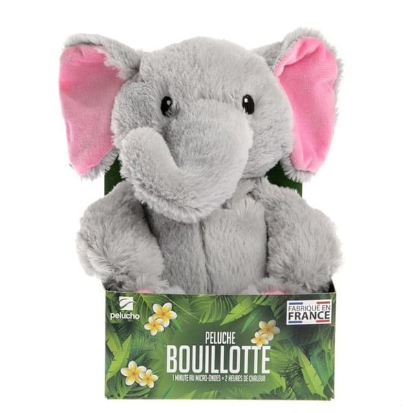 Varmvattenflaska - Ej specificerat - Elefant - Lavendel - Tillverkad i Frankrike - 15x15x30 cm